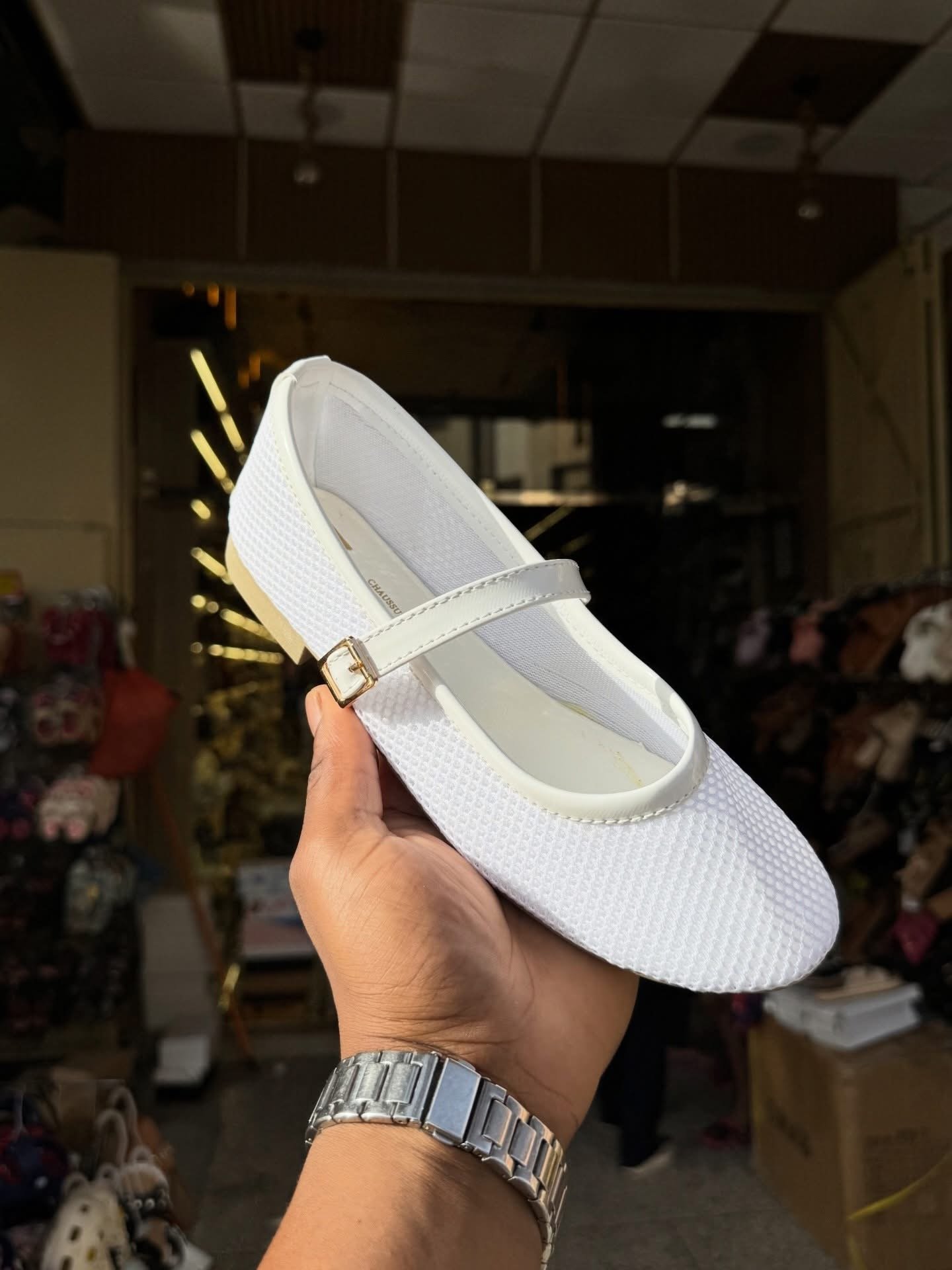 Ballerine maille blanche